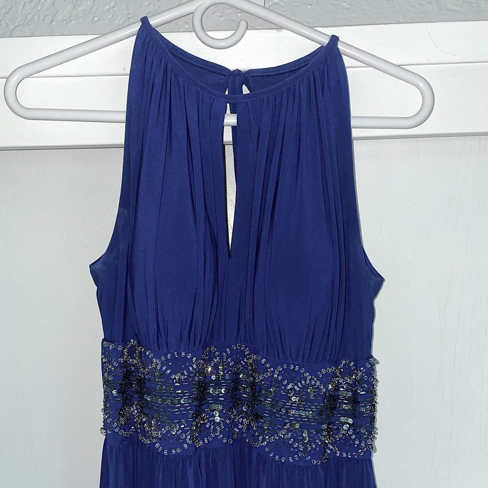 Full Length Blue Homecoming Prom Dress